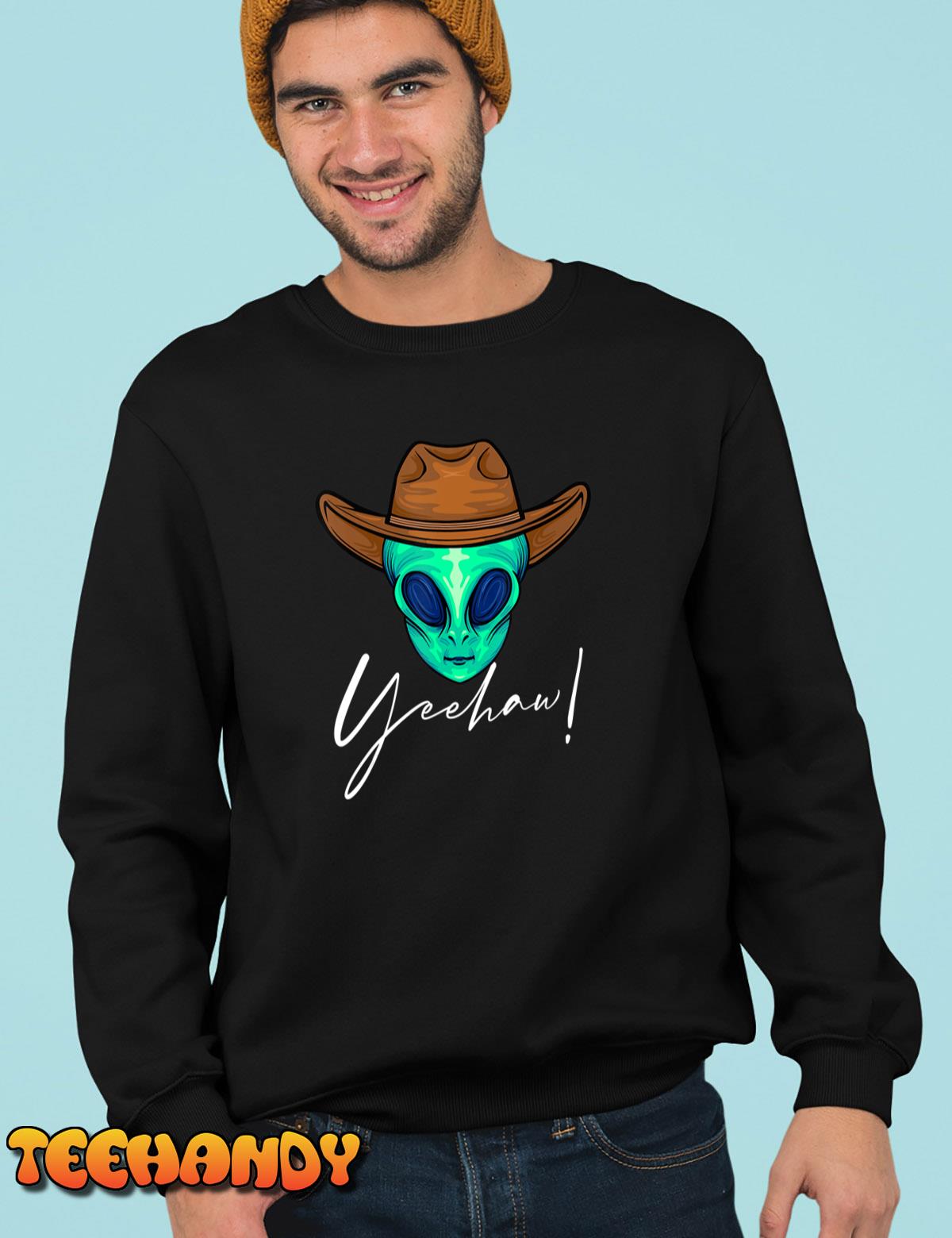 Alien Tshirt, Funny Alien Gift, Alien Lover Tee, Cowboy T-Shirt