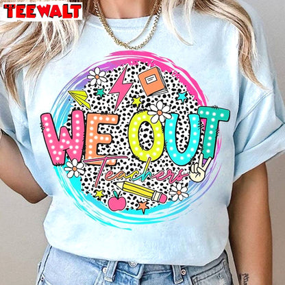 We Out Teacher Dalmatian Dots Shirt, Happy Last Day Of School Crewneck Sweatshirt T-shirt