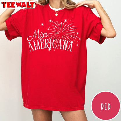 Trendy Miss Americana Shirt, Cool Design Swiftie Long Sleeve Tee Tops