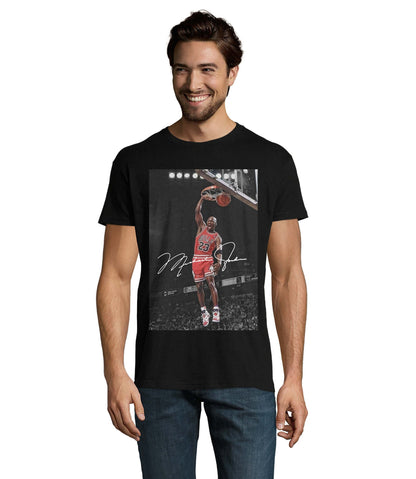 Michael Jordan Dunking Signed Logo Unisex Cotton T-Shirt