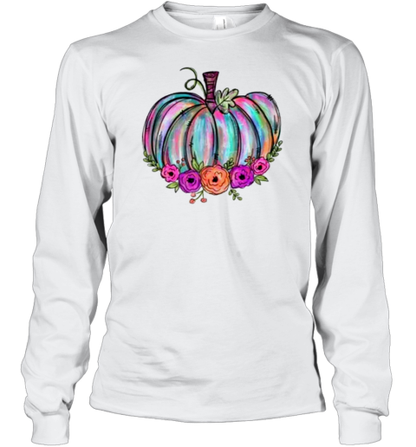 Colorful Pumpkin Watercolor Pumpkin Teacher T-Shirt