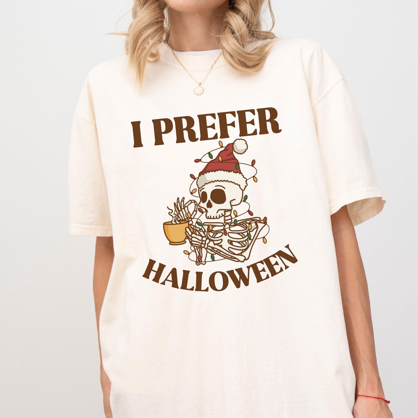 Ironic Halloween Funny Skeleton Christmas Tee