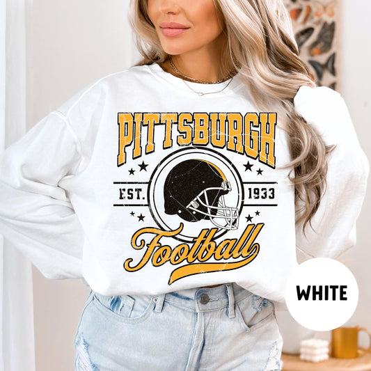 Pittsburgh Football Sweatshirt, Retro Steeler Shirt, Watt Apparel