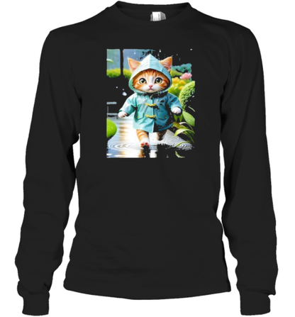 Cat With A Raincoat Photo T-Shirt