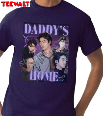 Welcome Home Jin Daddy's Home Unisex Hoodie, Funny Military Solo Album Hoodie