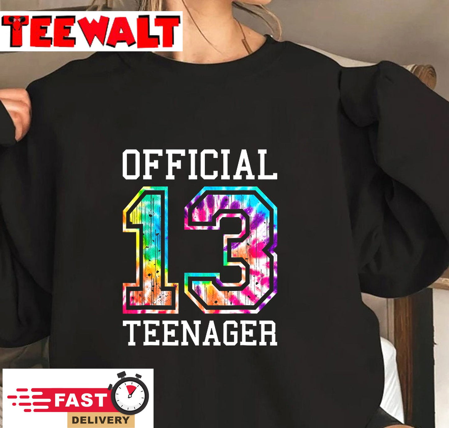 Tie Dye Official Teenager 13th Birthday Shirt For Girls Boys T-Shirt