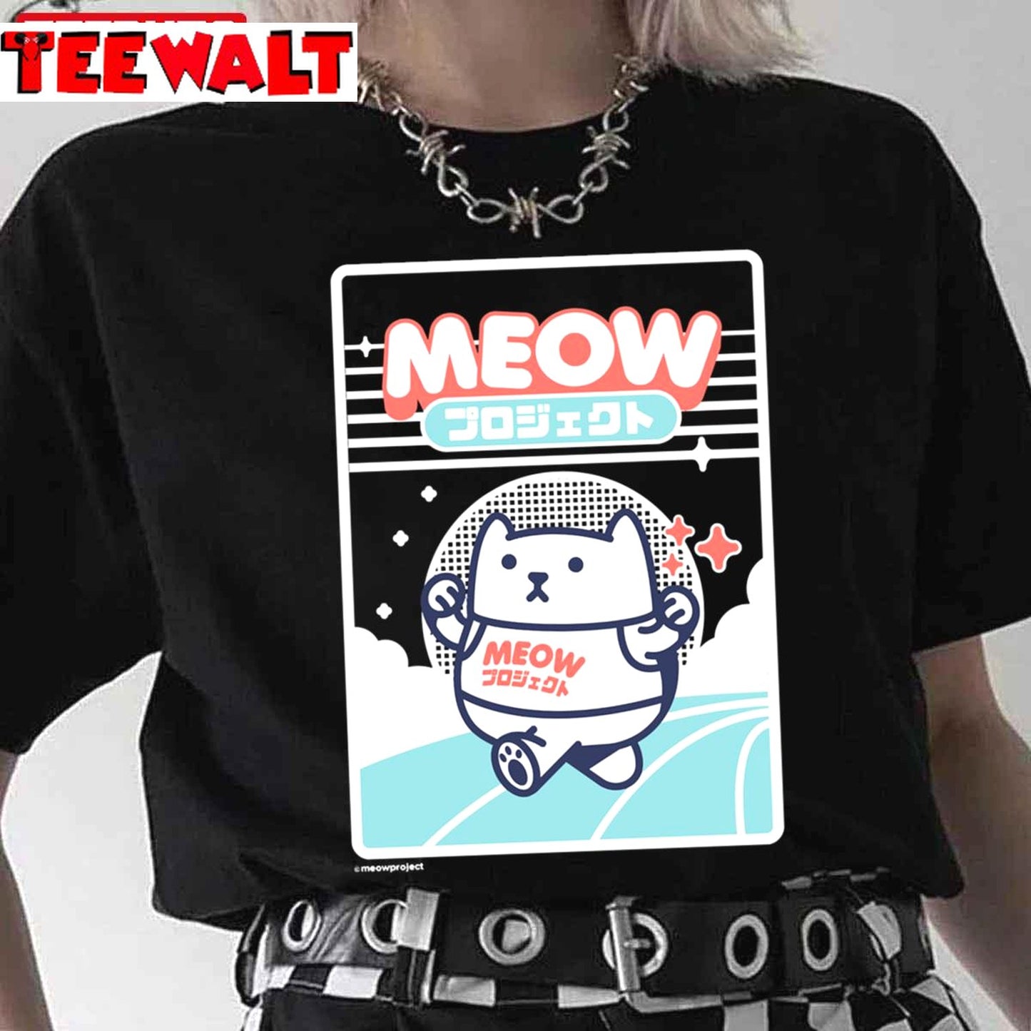 Kawaii Running Cat Meow Unisex T-Shirt