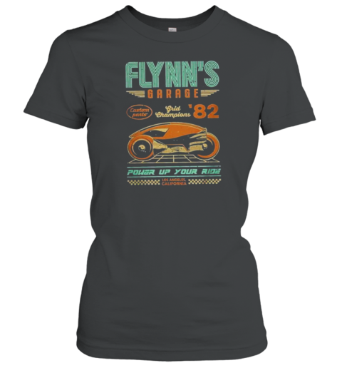 Flynn's Garage Grid Champions Power Up Your Ride Los Angeles California T-Shirt