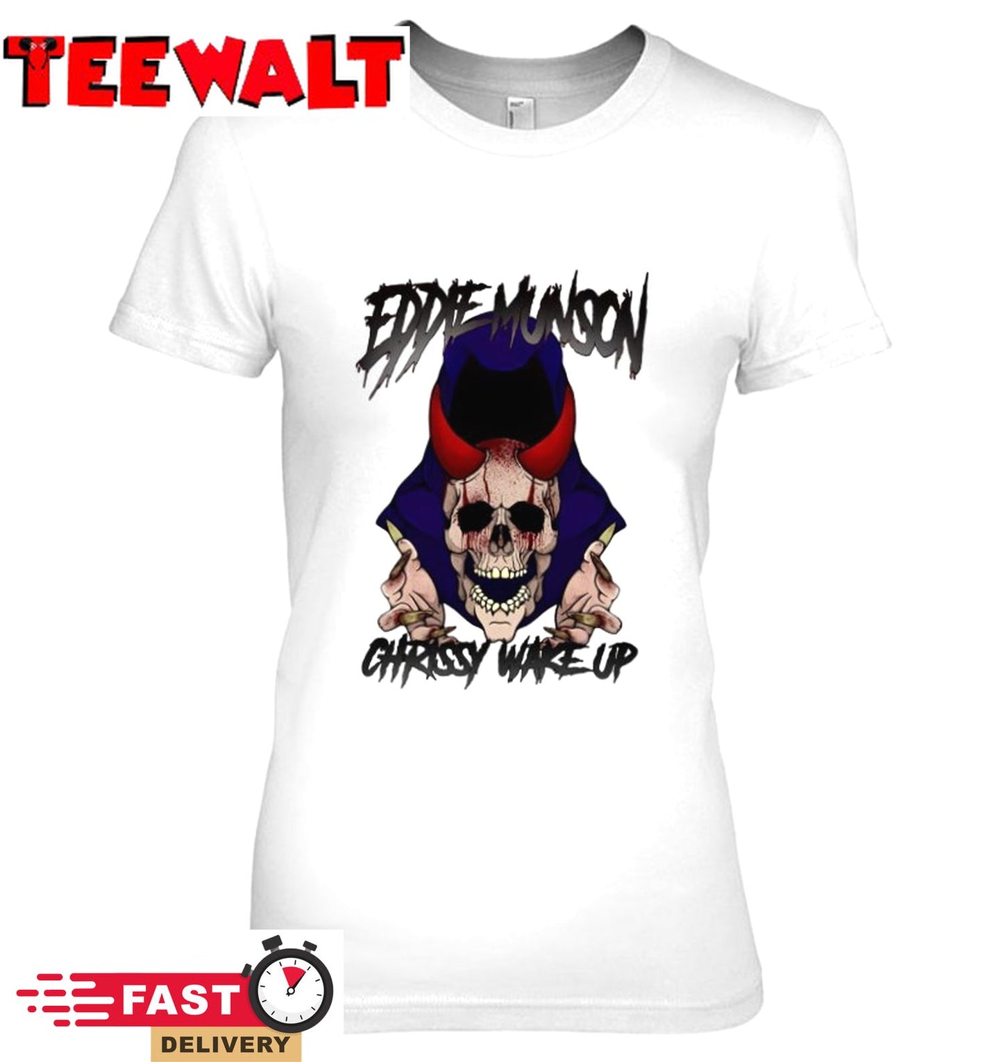 Eddie Munson Chrissy Wake Up Scary Artwork T Shirt