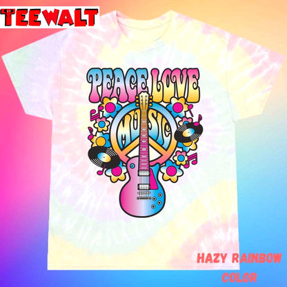 Peace, Love And Music Unisex Tie Dye Tee