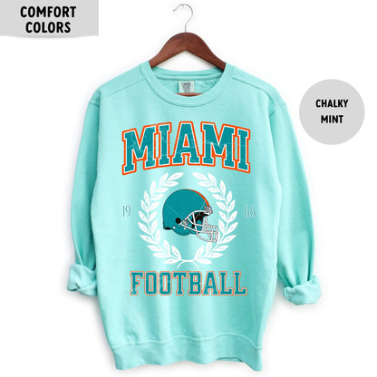 Miami Football Sweatshirt, Vintage Crewneck, Retro Miami Shirt Gift