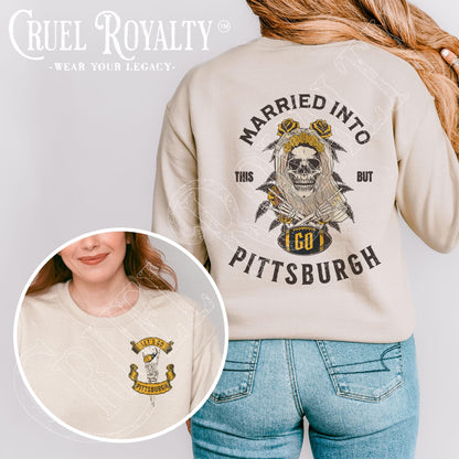 Vintage Distressed Pittsburgh Football Sweatshirt For Women