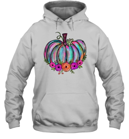 Colorful Pumpkin Watercolor Pumpkin Teacher T-Shirt