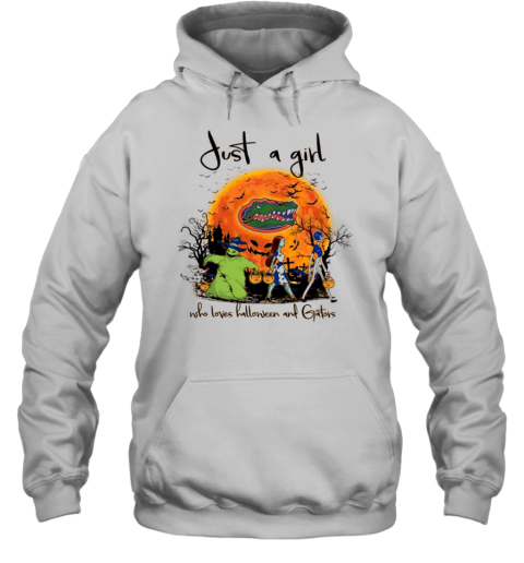 Just A Girl Who Love Halloween And Florida Gators Football T-Shirt