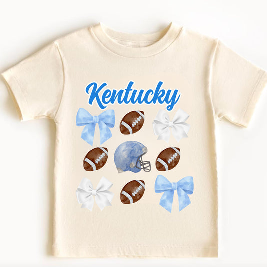 Kentucky Baby Game Day Football Top - Youth Coquette Bow Kids Shirt