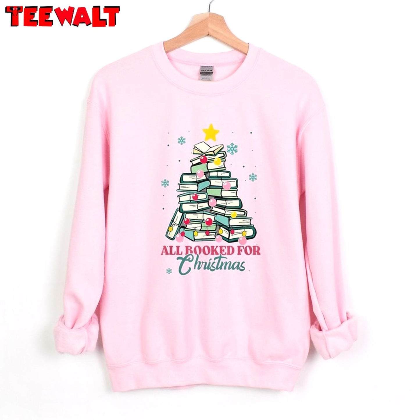 All Booked For Christmas Sweatshirt Librarian Bookworm Xmas Sweater