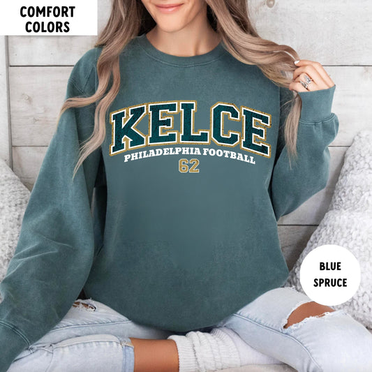 Jason Kelce Sweatshirt Philadelphia Football Crewneck Eagles Fan Apparel