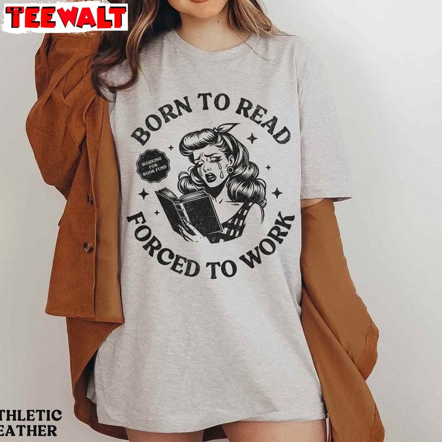 Born To Read Bookish Cool Design Shirt, Must Have Romantasy Short Sleeve Crewneck