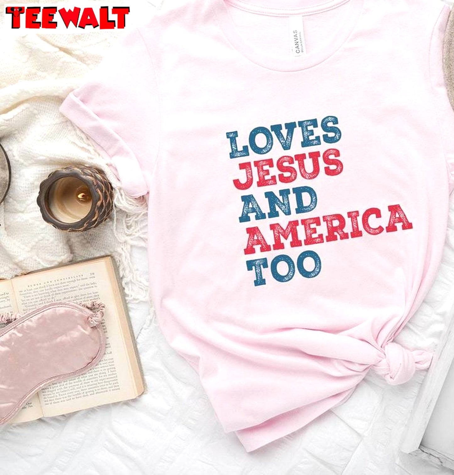 Limited Loves Jesus And America Too Shirt, Comfort Jesus Sweat