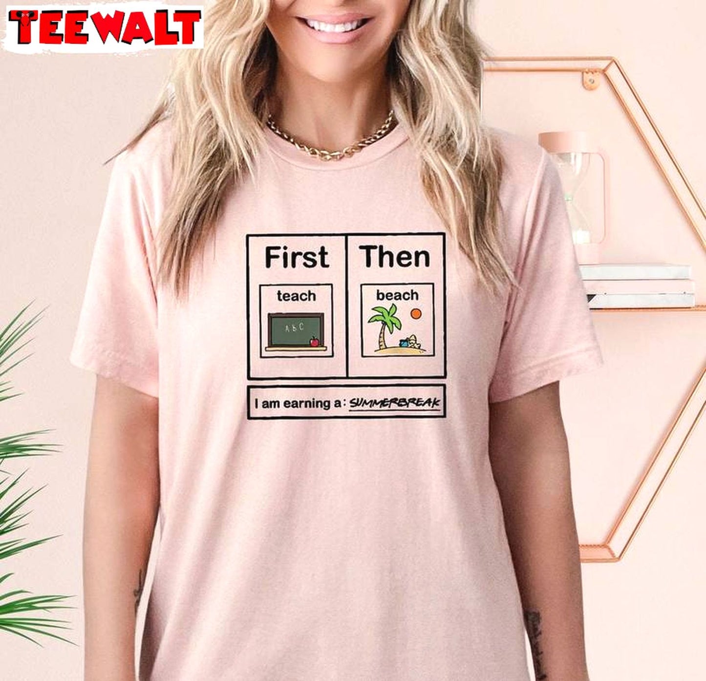 New Rare First Teach The Beach Shirt, Cool Design Summer Vacation Crewneck Sweater