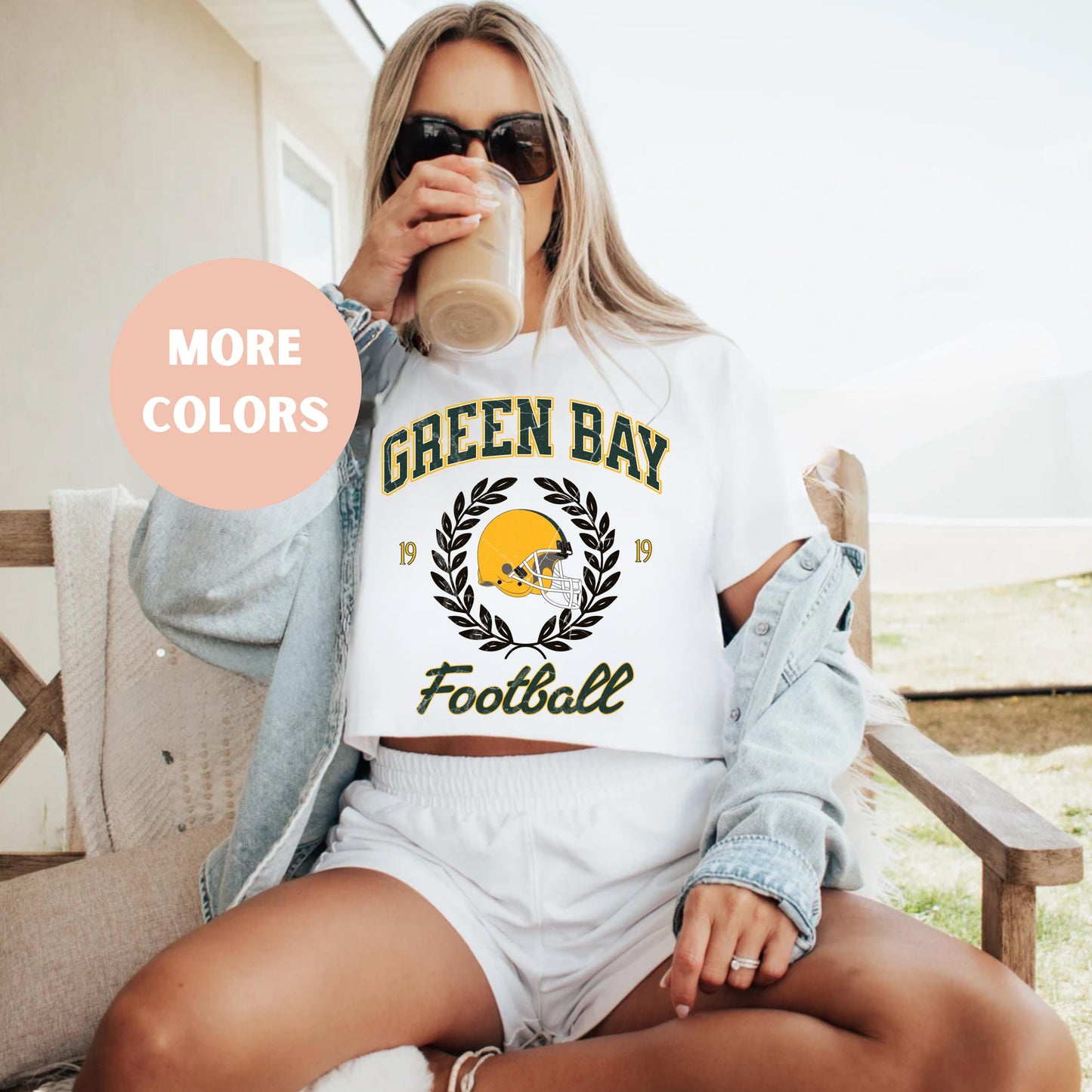 Green Bay Football Retro Crop Top - Vintage Game Day Packer Shirt