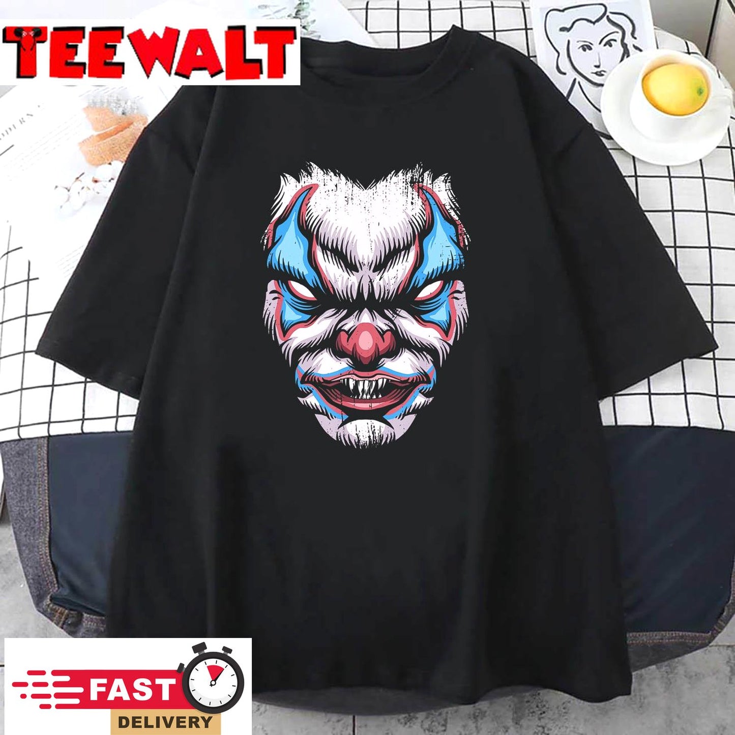 Halloween Clown Face Spooky Season Evil Clown Party T-Shirt