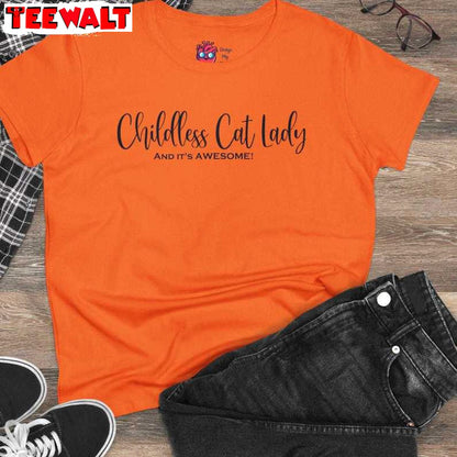 Awesome Childless Cat Lady Shirt, Women Rights Tee Tops T-shirt