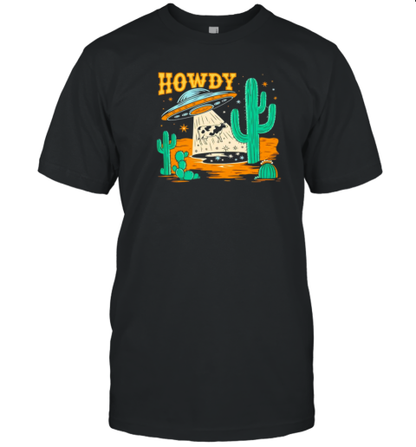 Cow Abduction Howdy Western UFO T-Shirt