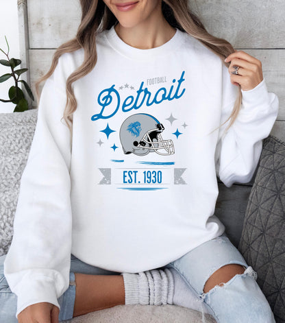 Vintage Detroit Lions Sweatshirt - Retro Fan Crewneck Shirt