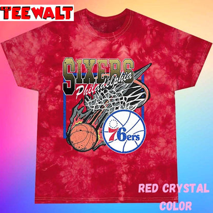 Vintage 90s Nba Philadelphia 76ers Logo Fanmade Unisex Tie Dye Tee