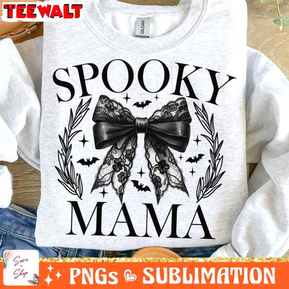 Spooky Mama Must Have Shirt, Creative Coquette Halloween Sweater Hoodie