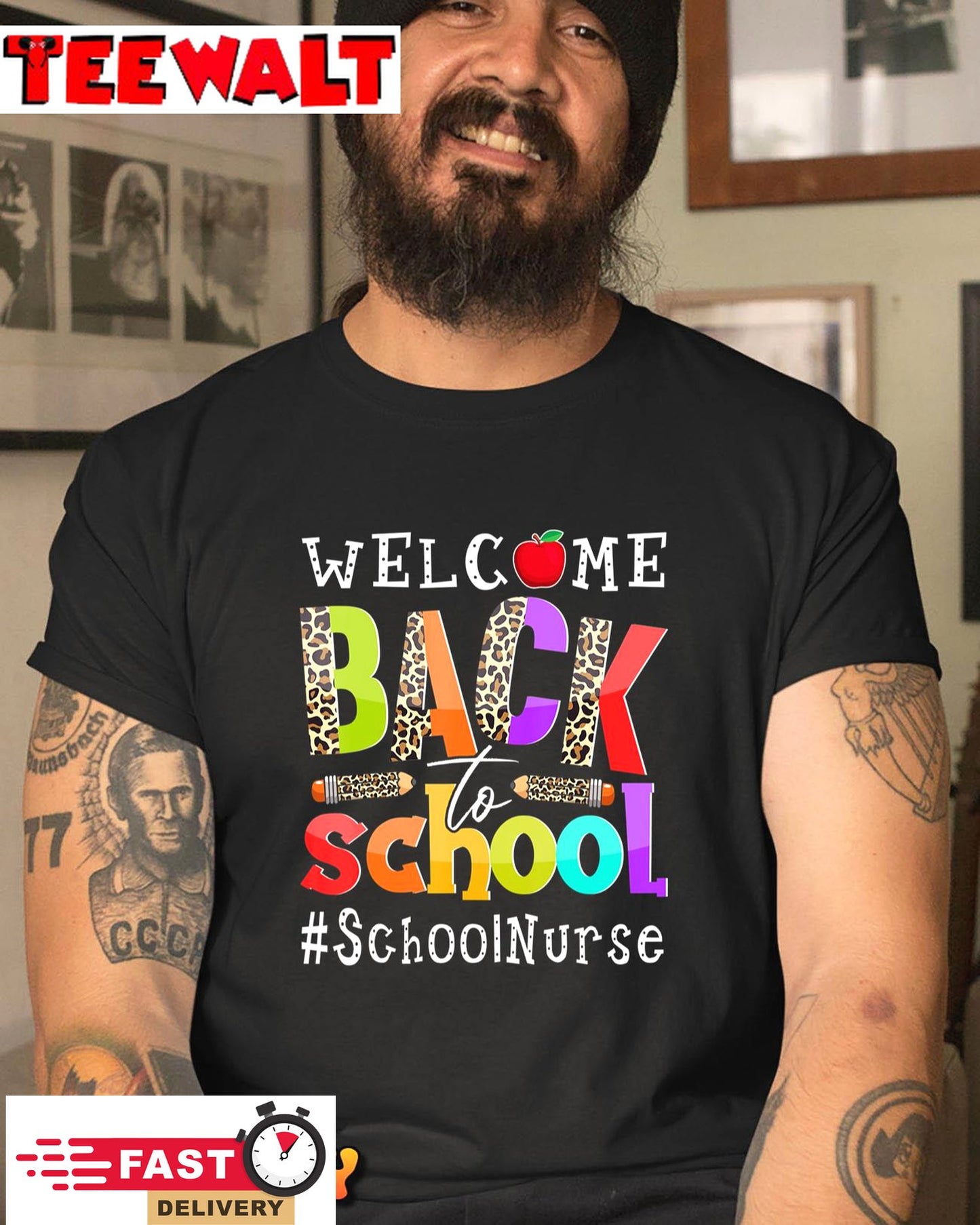 Welcome Back To School Nurse First Day Of School Leopard T-Shirt