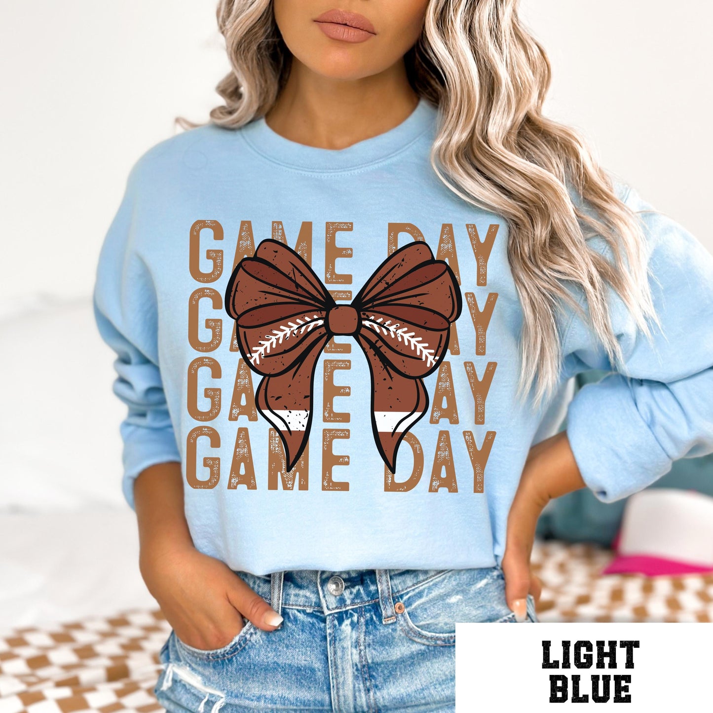 Coquette Football Sweatshirt For Game Day, Perfect For Football Moms & Wives