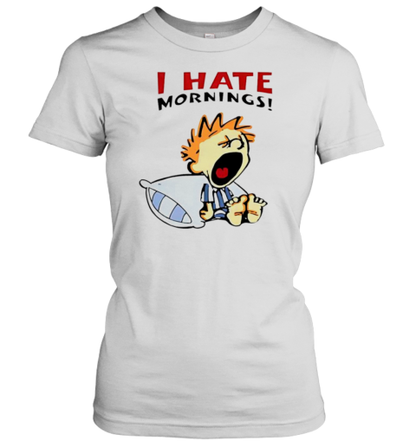 I Hate Mornings Cartoon T-Shirt