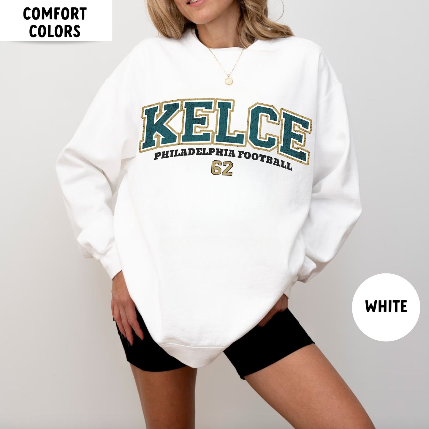 Jason Kelce Comfort Colors Sweatshirt, Philadelphia Eagles Football Crewneck