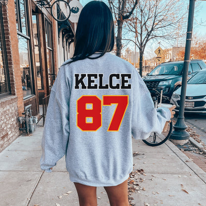 Travis Kelce Football Crewneck Sweatshirt - Kansas City Fan Gift Shirt