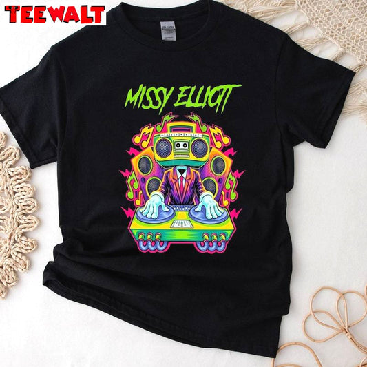 Awesome Missy Elliott Shirt, Trendy Music Tour Long Sleeve Tee Tops