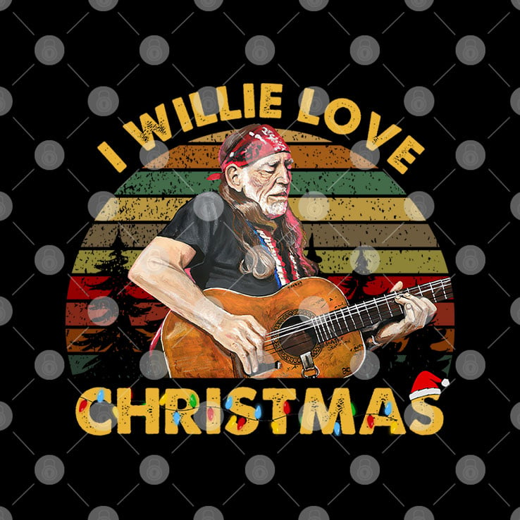 I Willie Love Christmas Shirt Willie Nelson Palying Guitar