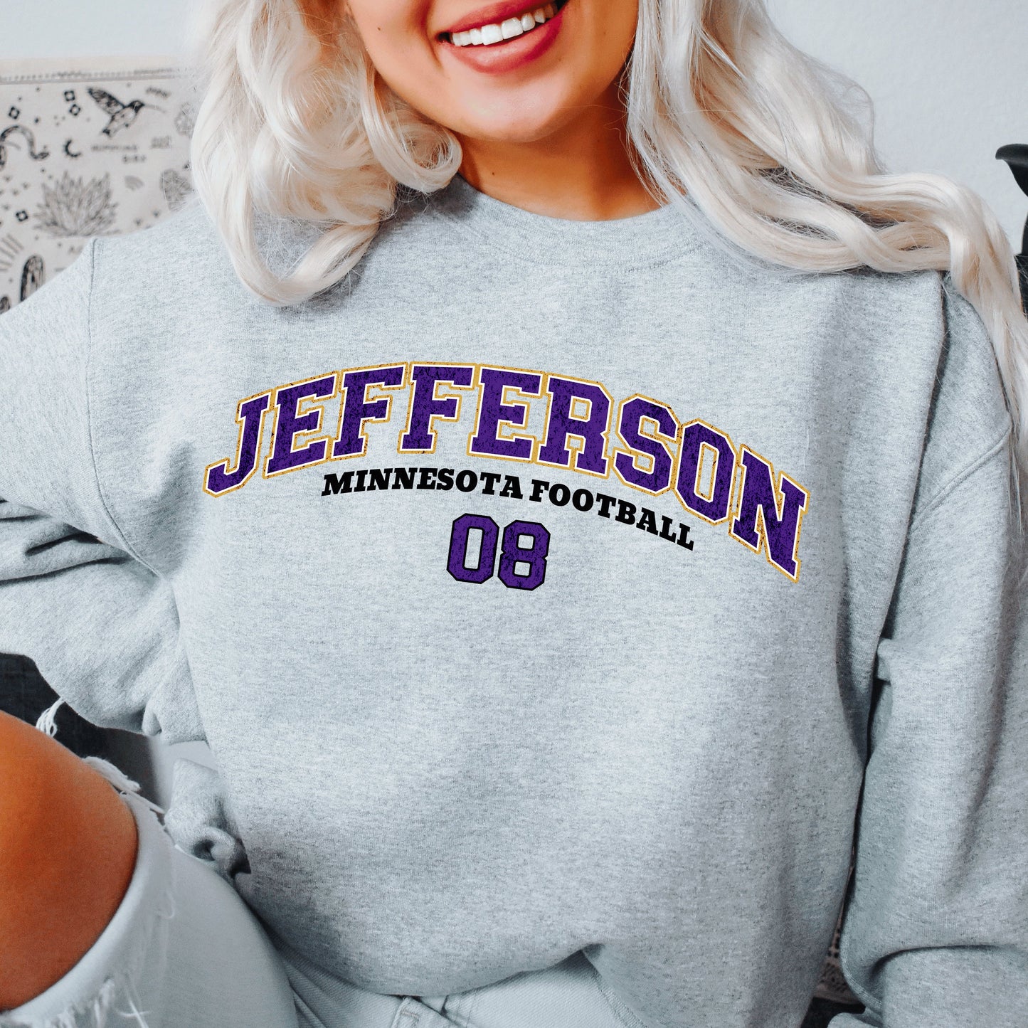 Justin Jefferson Crewneck Sweatshirt - Minnesota Football Viking Shirt