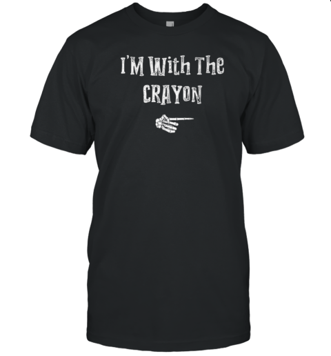 I&#39m With Crayon Halloween Costume Couples Matching T-Shirt