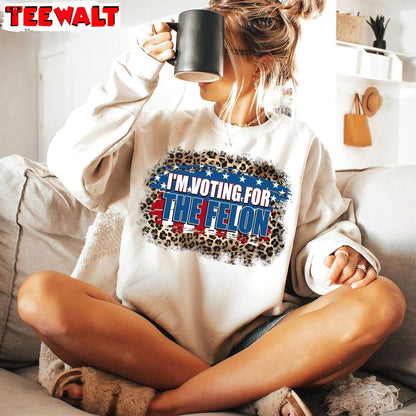 Funny America Leopard Unisex Hoodie, Limited I'm Voting For The Felon