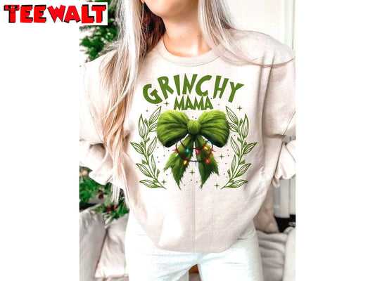 Mini Grinch Christmas Mama T-shirt For Family