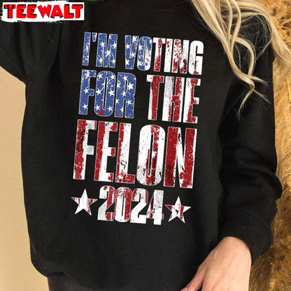 American 2024 Unisex Hoodie, Trendy I'm Voting For The Felon