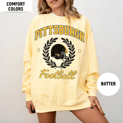 Comfort Colors Pittsburgh Football Sweatshirt, Retro Steeler Design