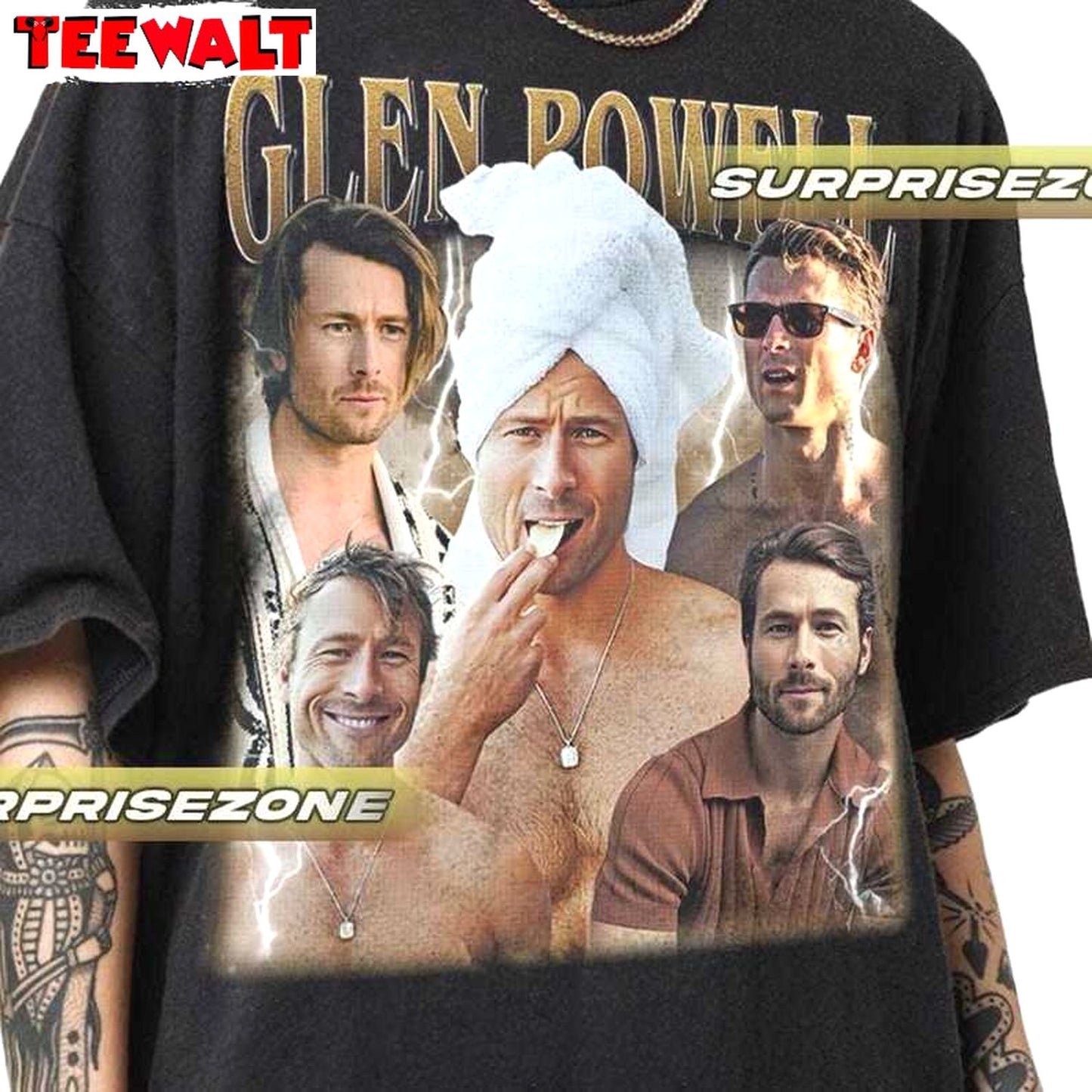 Retro Glen Powell Shirt, Softstyle Sweatshirt Unisex Hoodie