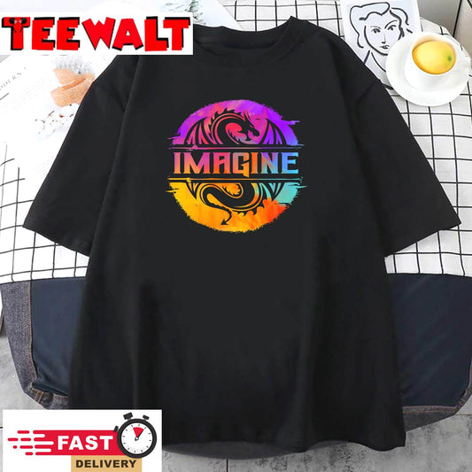 Colorful Watercolour Graphic Imagine Dragons Unisex T-Shirt