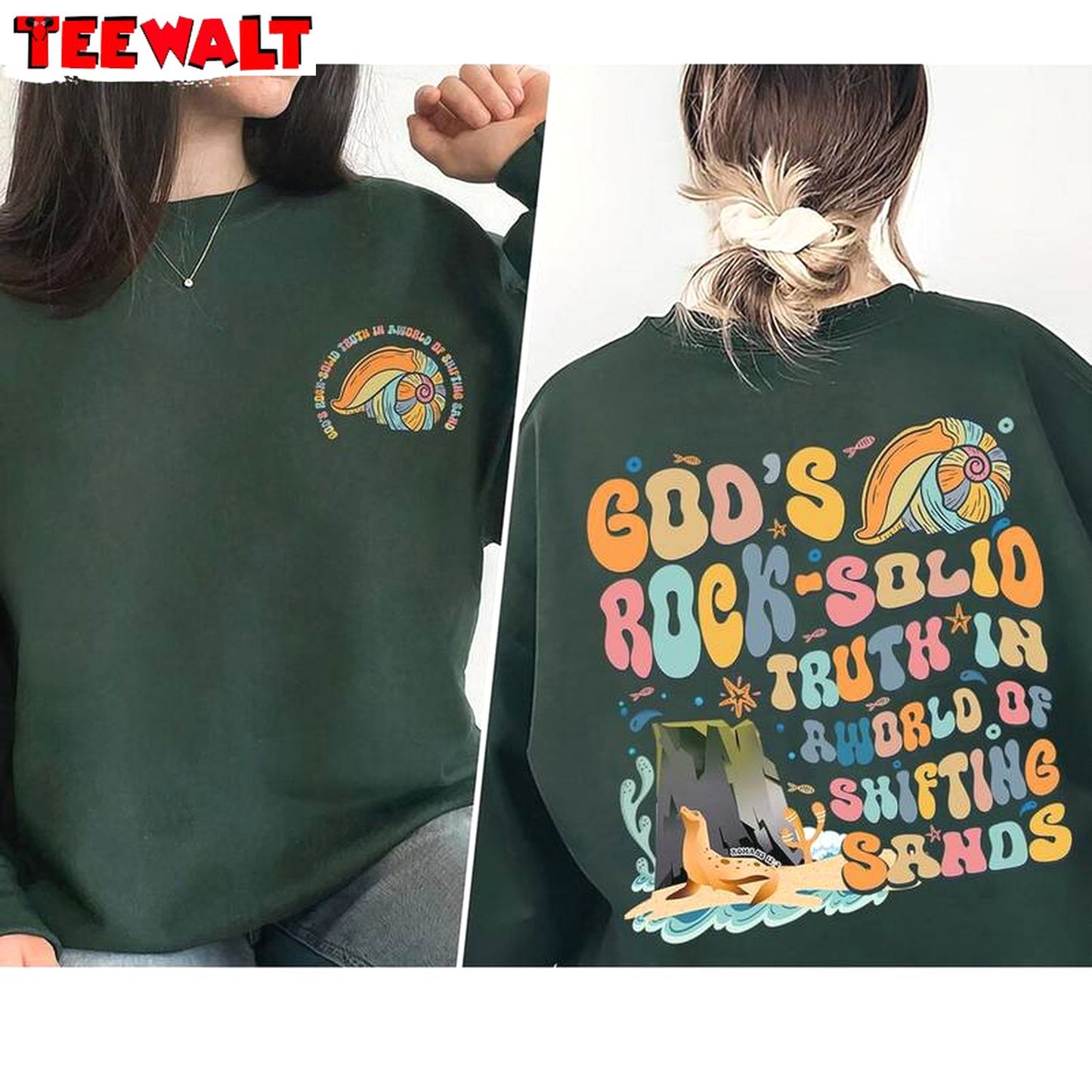 God's Rock Sold Truth In A World Of Shifting Sands Short Sleeve, Breaker Rock Beach Shirt Sweater