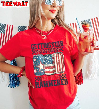 Star Spangled Hammered Inspirational Shirt, America Flags Short Sleeve Long Sleeve