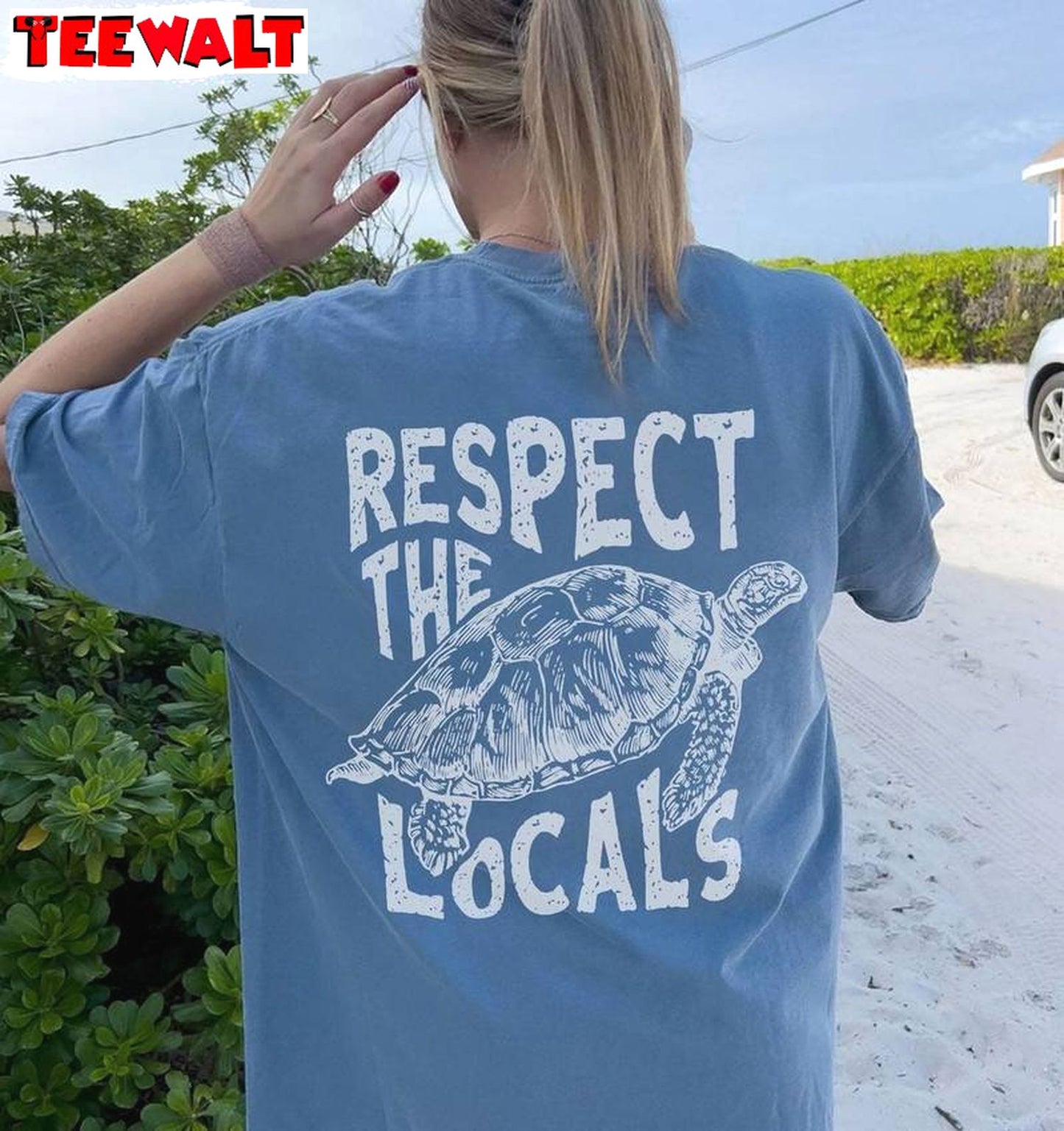 Comfort Respect The Locals Shirt, New Rare Save The Sea Turtles Crewneck Long Sleeve