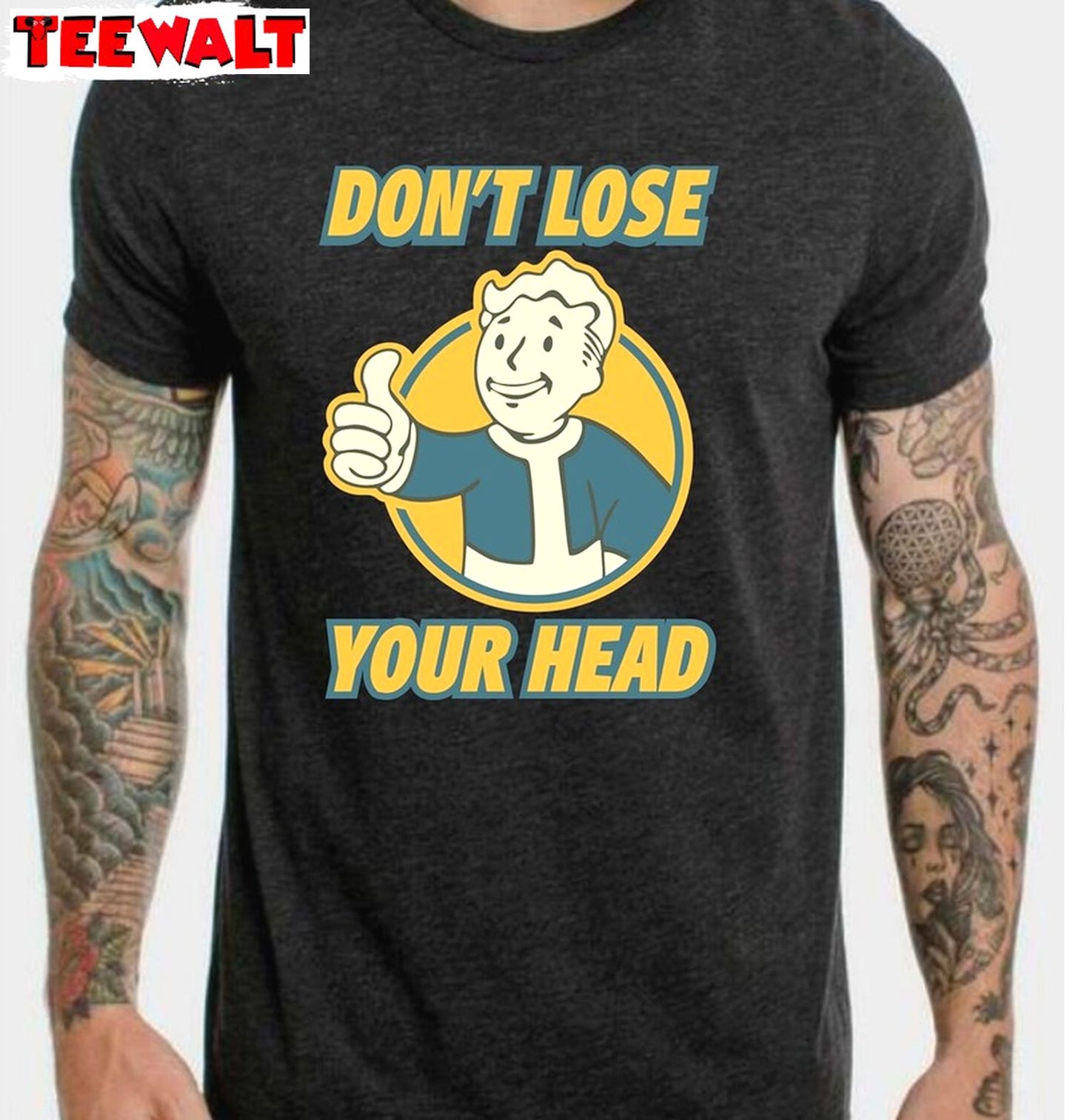 Don't Lose Your Head Shirt, Retro Gamer Long Sleeve Crewneck Sweatshirt